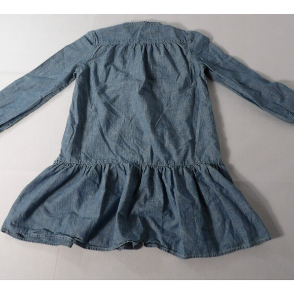 Polo Ralph Lauren Dress Girls Sz 12 Chambray Blue Drop Waist Cottage Core - Picture 15 of 15